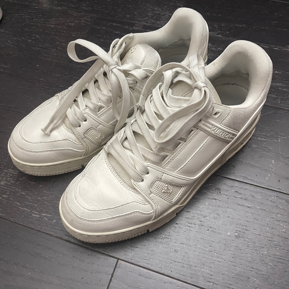 Louis Vuitton LV Leather Trainer Triple White sneakers UK 5/US 7 - Picture 1 of 12